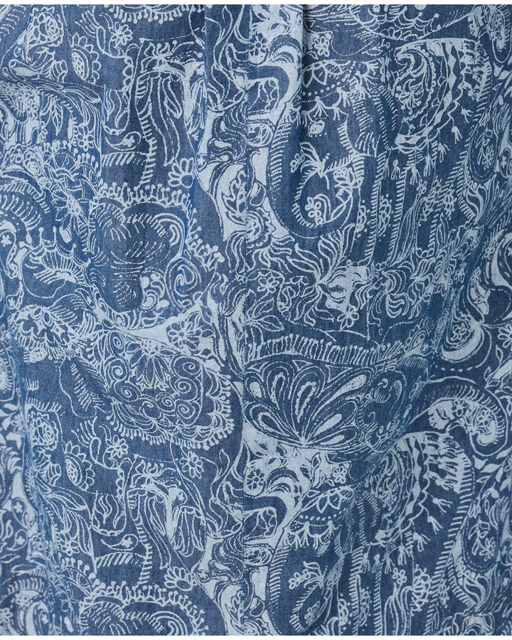 Calloway Midi Dress - Indigo All Day Chambray Paisley Parade