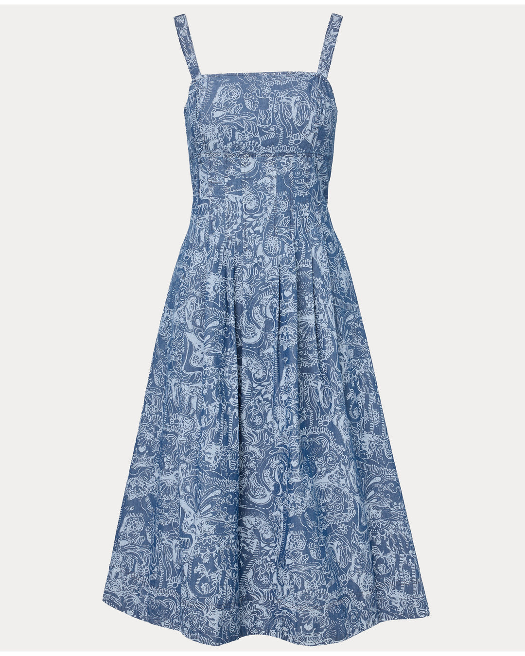 Calloway Midi Dress - Indigo All Day Chambray Paisley Parade