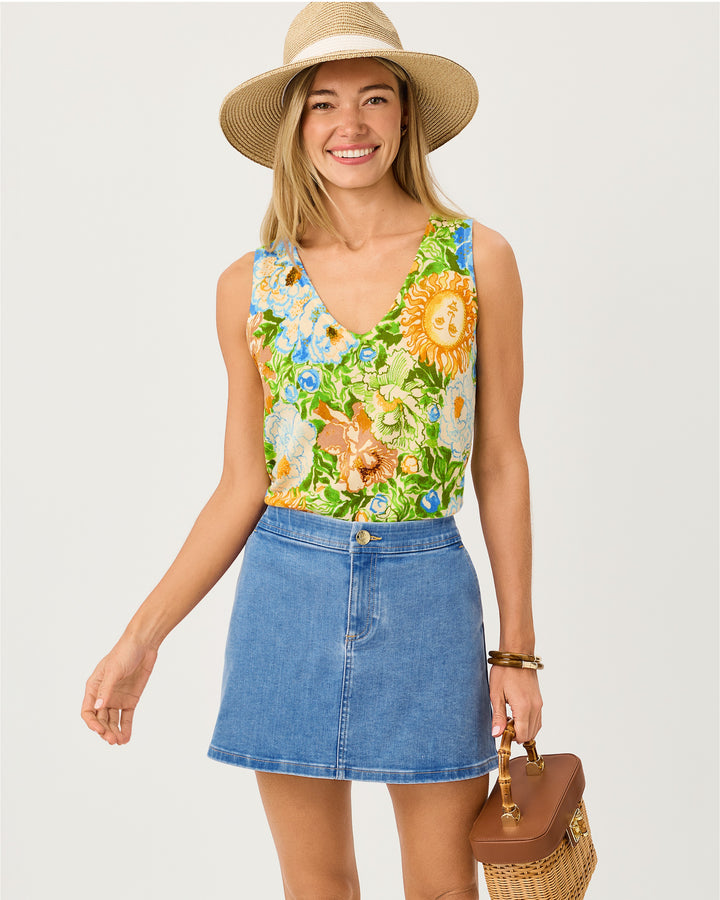 Colette Stretch Denim Mini Skirt - Rosanna Wash