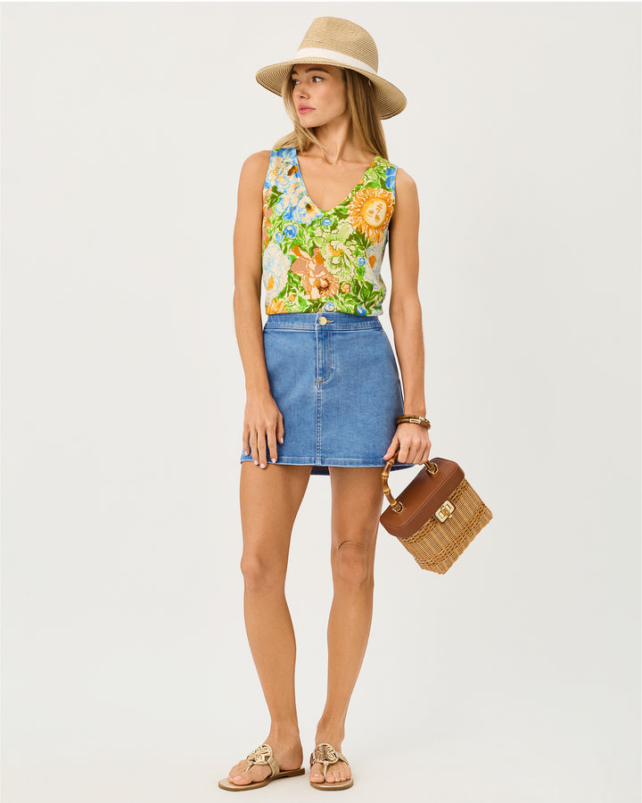 Colette Stretch Denim Mini Skirt - Rosanna Wash