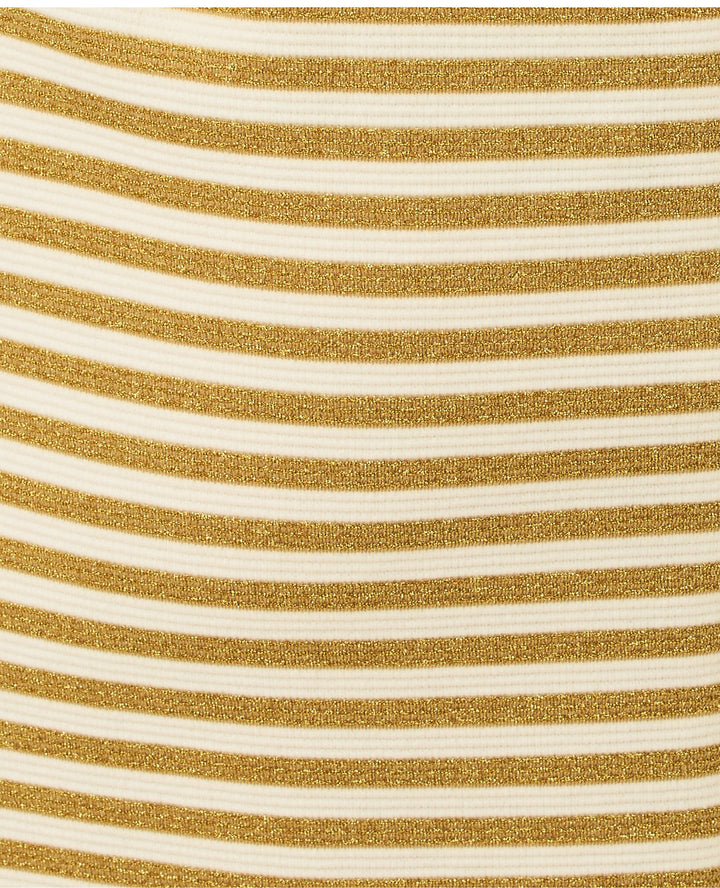 Fallon Dress - Gold Metallic Ottoman Stripe