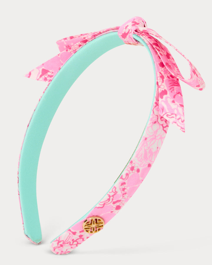 Slim Bow Headband - Conch Shell Pink Burst Of Joy