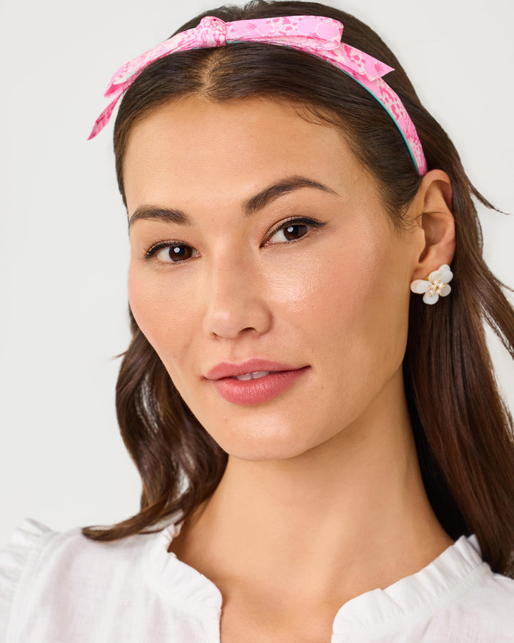 Slim Bow Headband - Conch Shell Pink Burst Of Joy