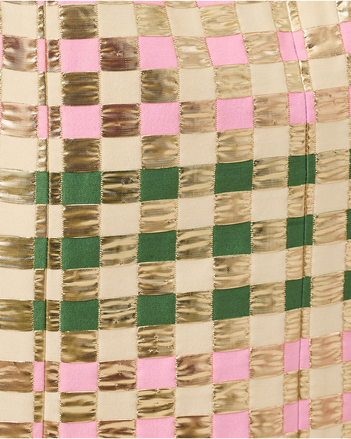 Carty Jacquard Shift Dress - Oregano Golden