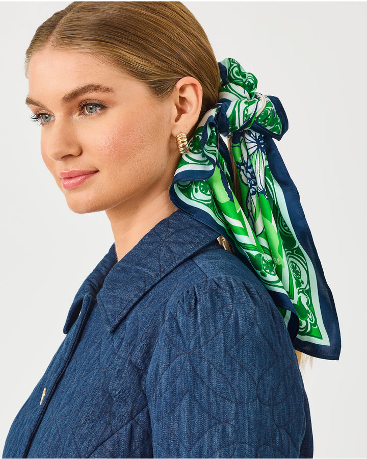Poinciana Silk Scarf -  Low Tide Navy Canine Couture
