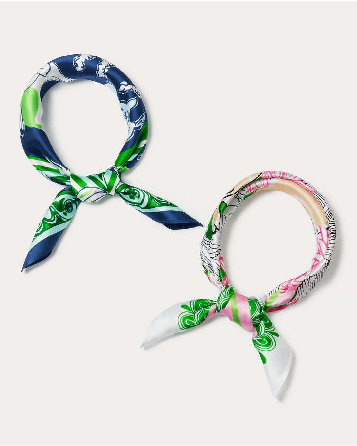 Poinciana Silk Scarf -  Low Tide Navy Canine Couture