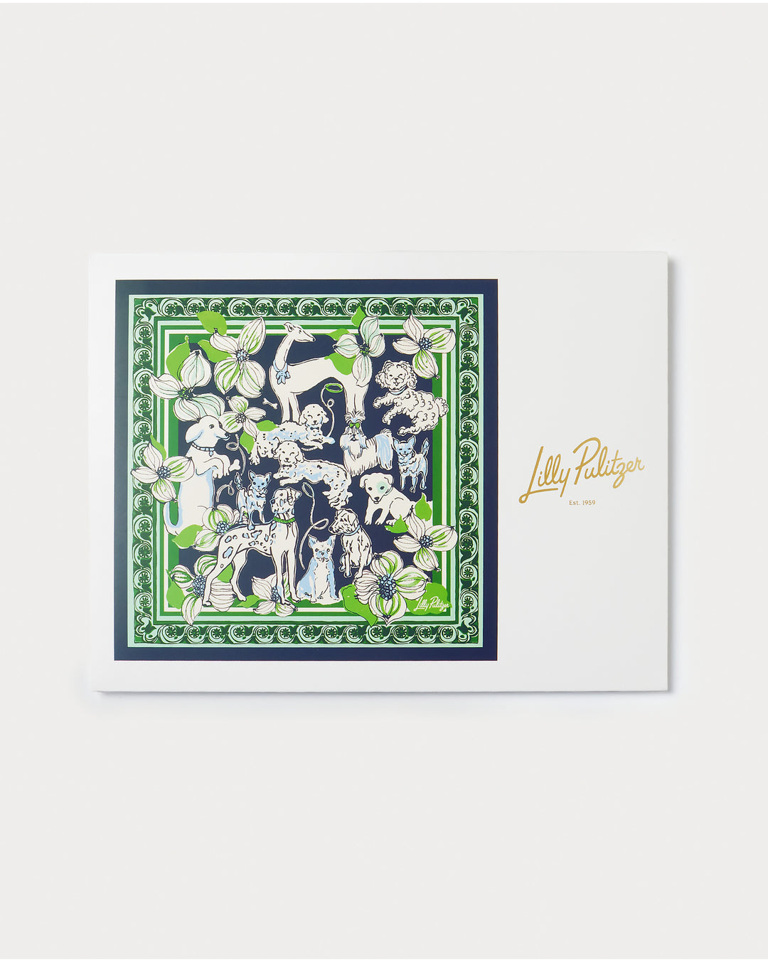 Poinciana Silk Scarf -  Low Tide Navy Canine Couture