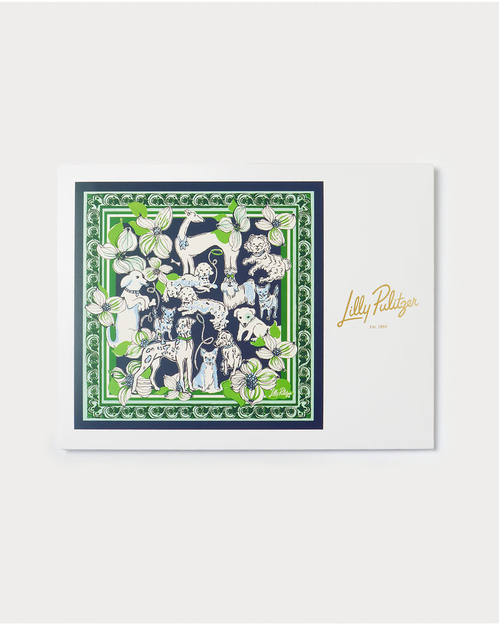 Poinciana Silk Scarf -  Low Tide Navy Canine Couture