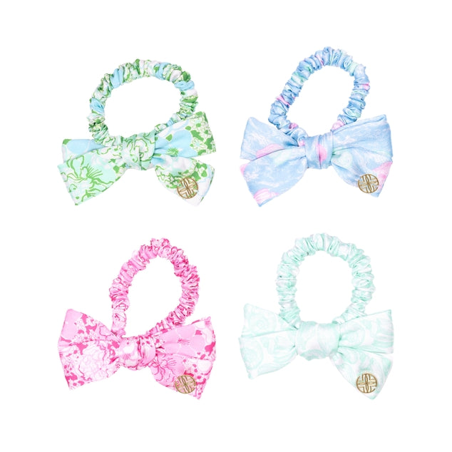Mini Scrunchie Set With A Bow - Multi