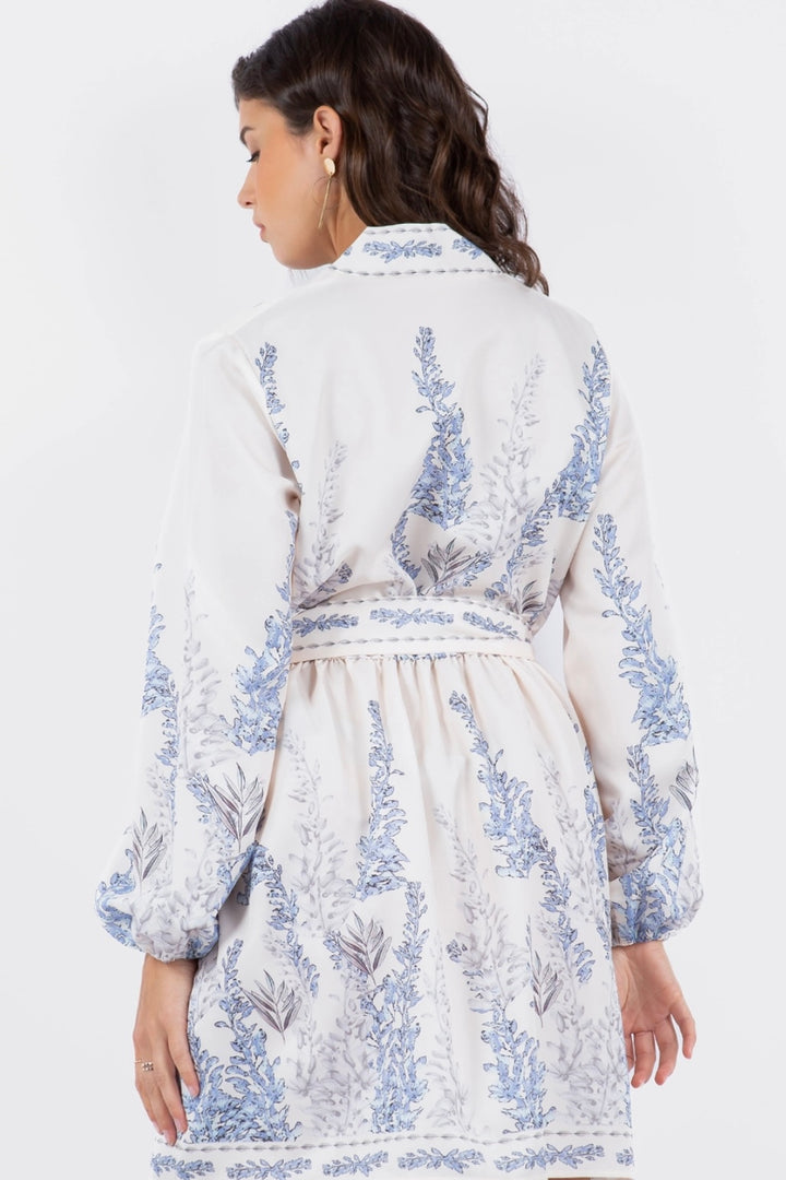 Tinsley Dress - Blue and White