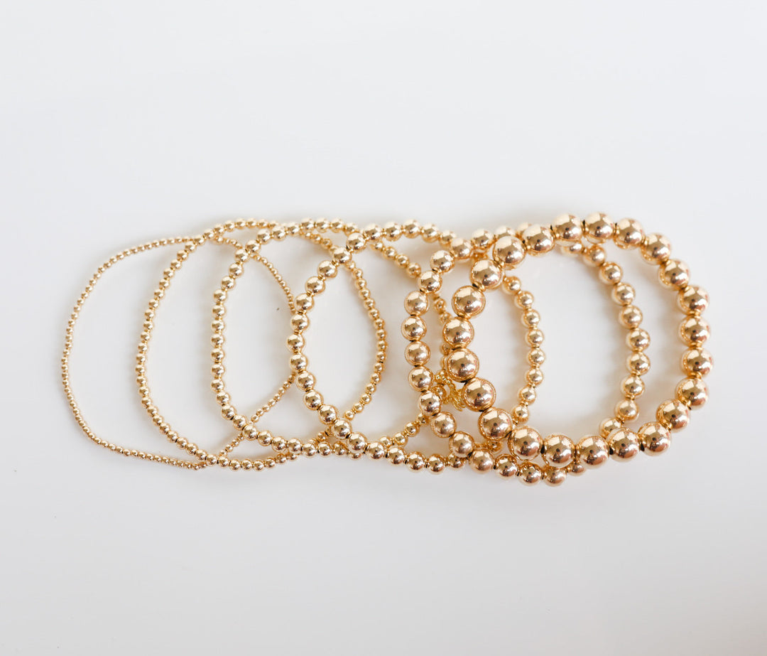 2mm Gold Beaded Bracelet