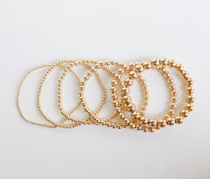 2mm Gold Beaded Bracelet