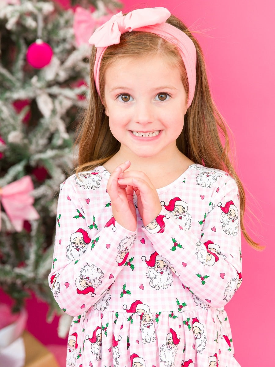 Knit Long Sleeve Twirl Dress - Dear Santa