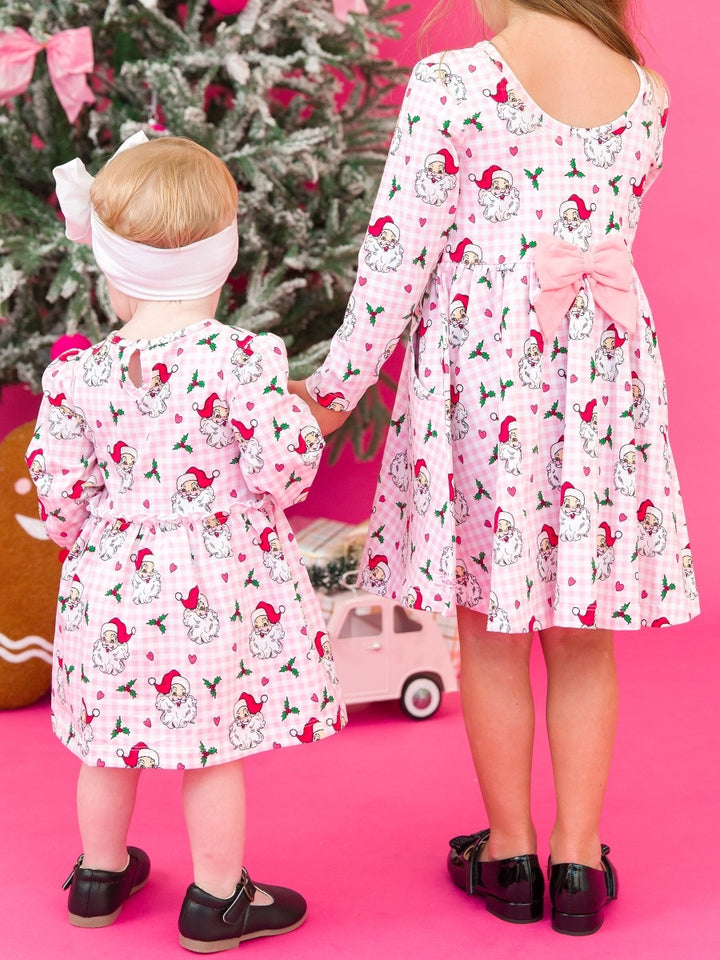 Knit Long Sleeve Twirl Dress - Dear Santa