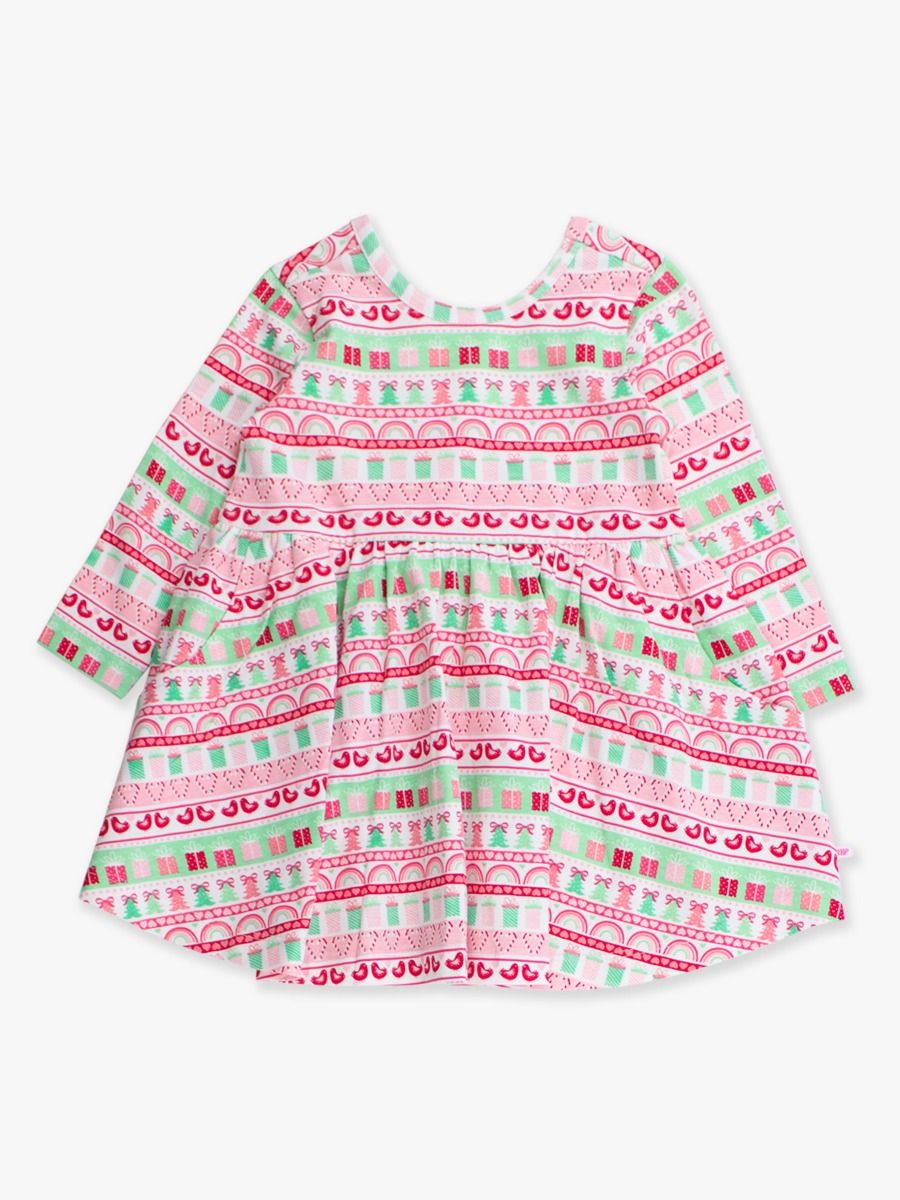 Pinkmas Fair Isle Longsleeve Dress