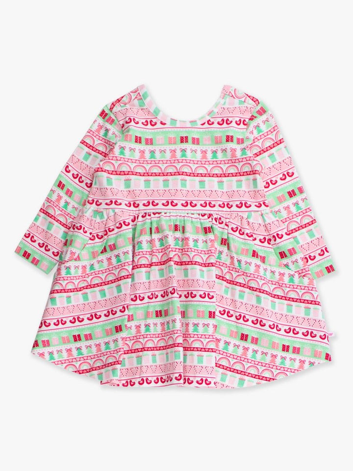 Pinkmas Fair Isle Longsleeve Dress