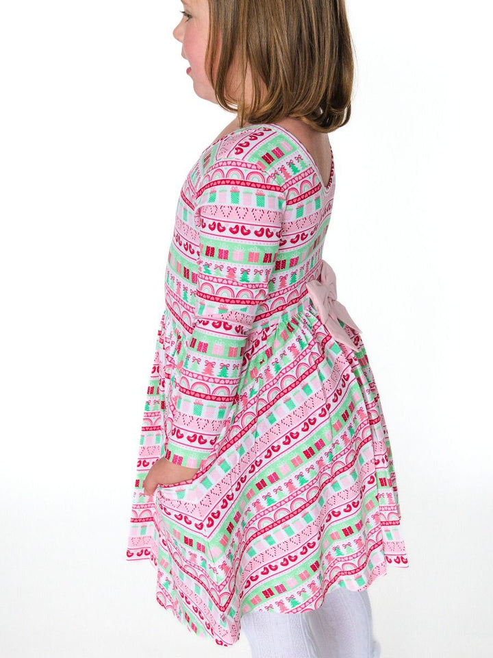 Pinkmas Fair Isle Longsleeve Dress