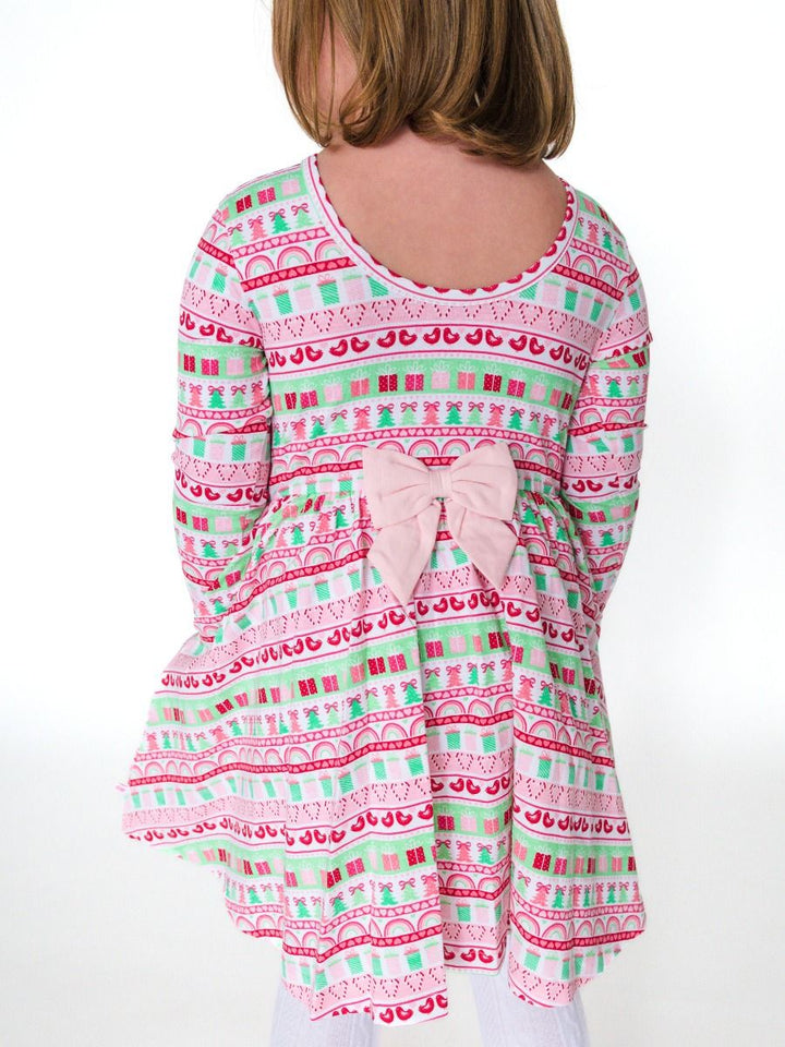 Pinkmas Fair Isle Longsleeve Dress