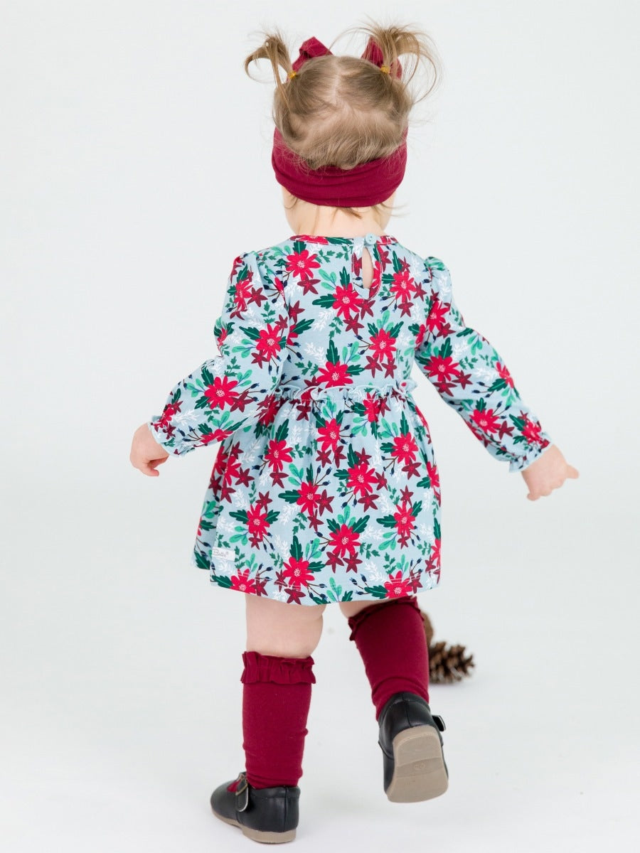 Knit Long Sleeve Skirted Romper - Season's Greetings