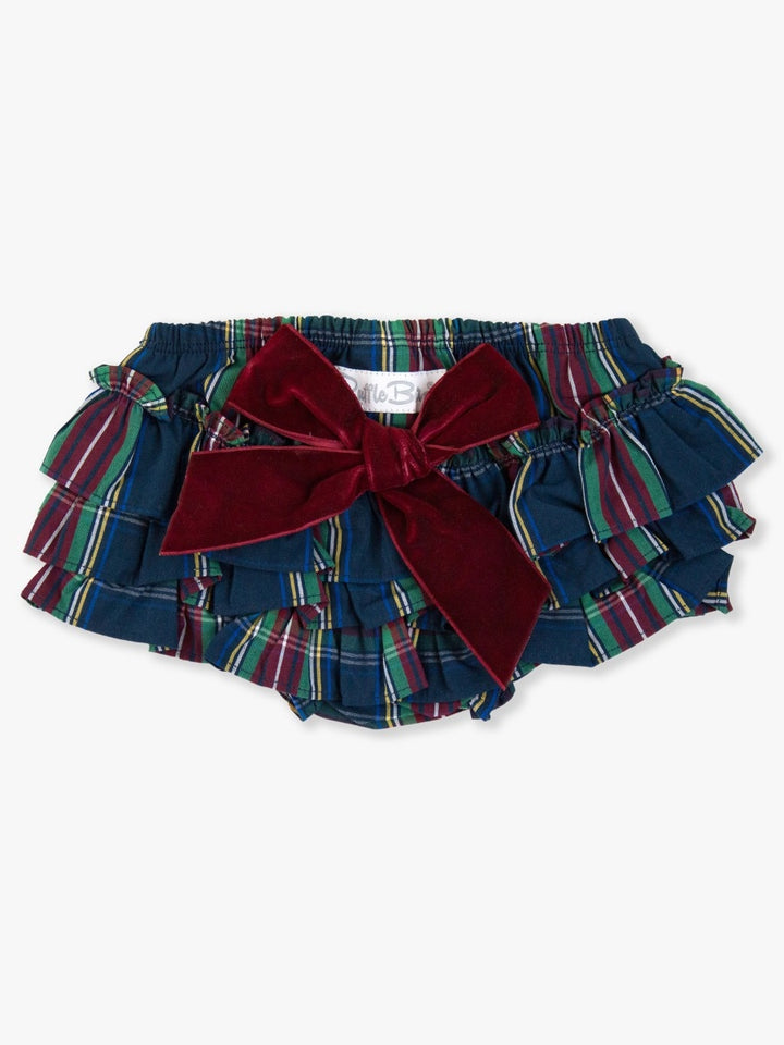 Woven Bow RuffleButt - Winter Nights Plaid