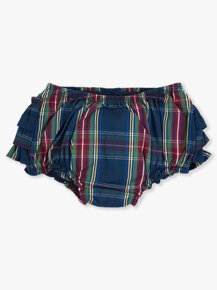 Woven Bow RuffleButt - Winter Nights Plaid