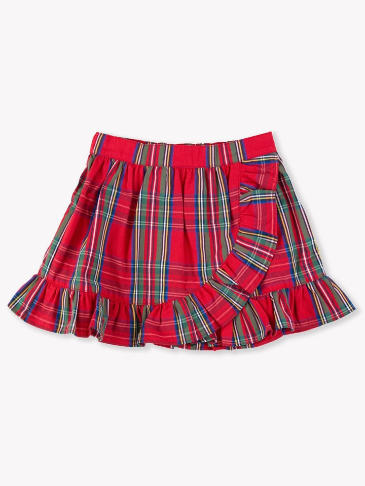 Ruffle Wrap Skirt - Tis The Season Plaid