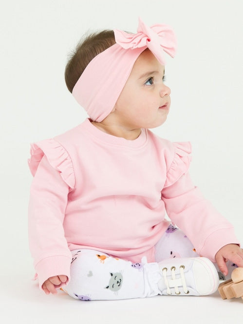 Pink Sweatshirt Bubble Romper