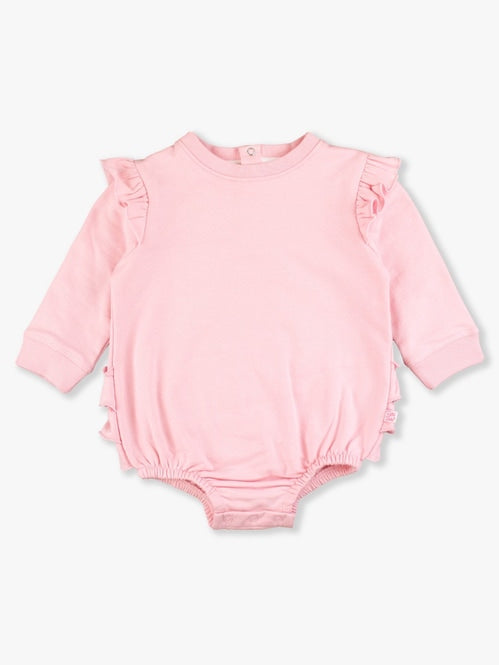 Pink Sweatshirt Bubble Romper