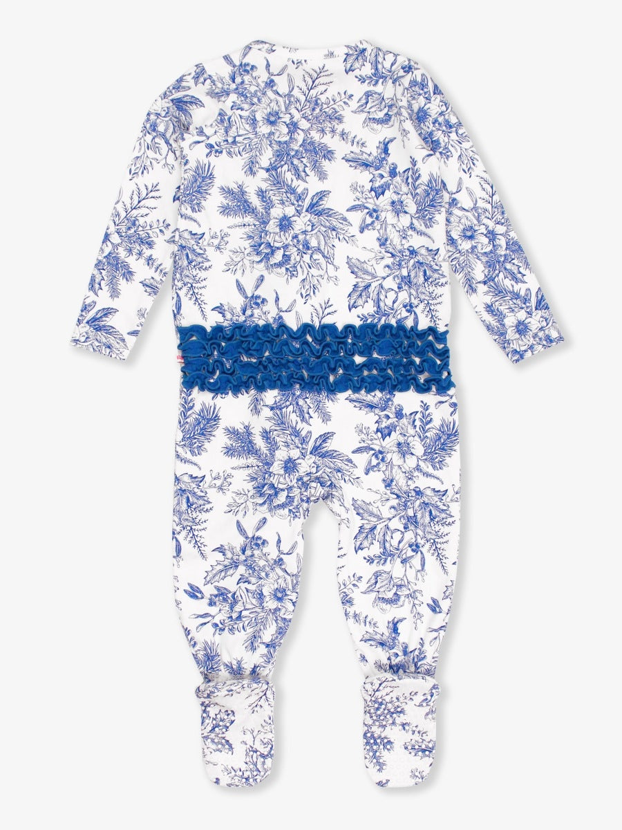 One Piece Footie Pajamas - Winter Bliss Toile