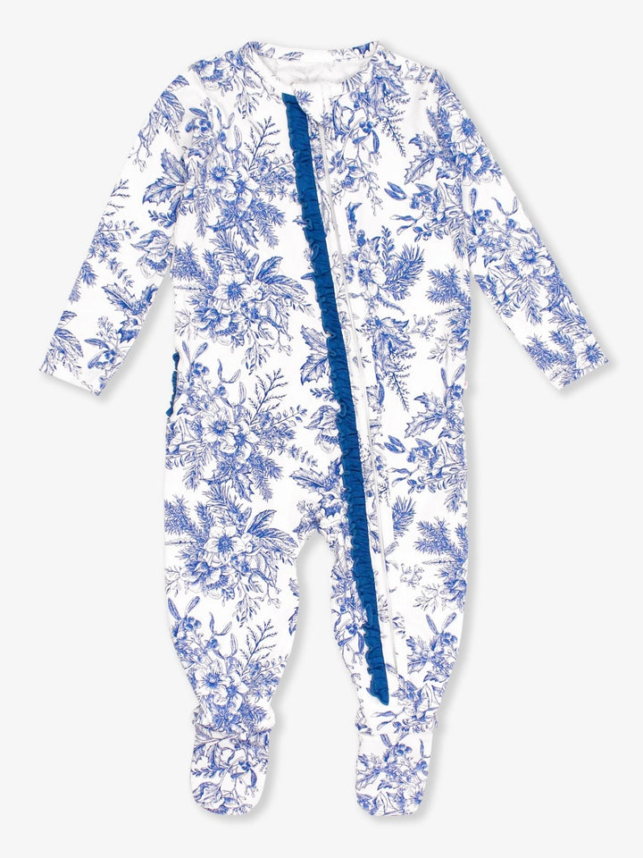 One Piece Footie Pajamas - Winter Bliss Toile