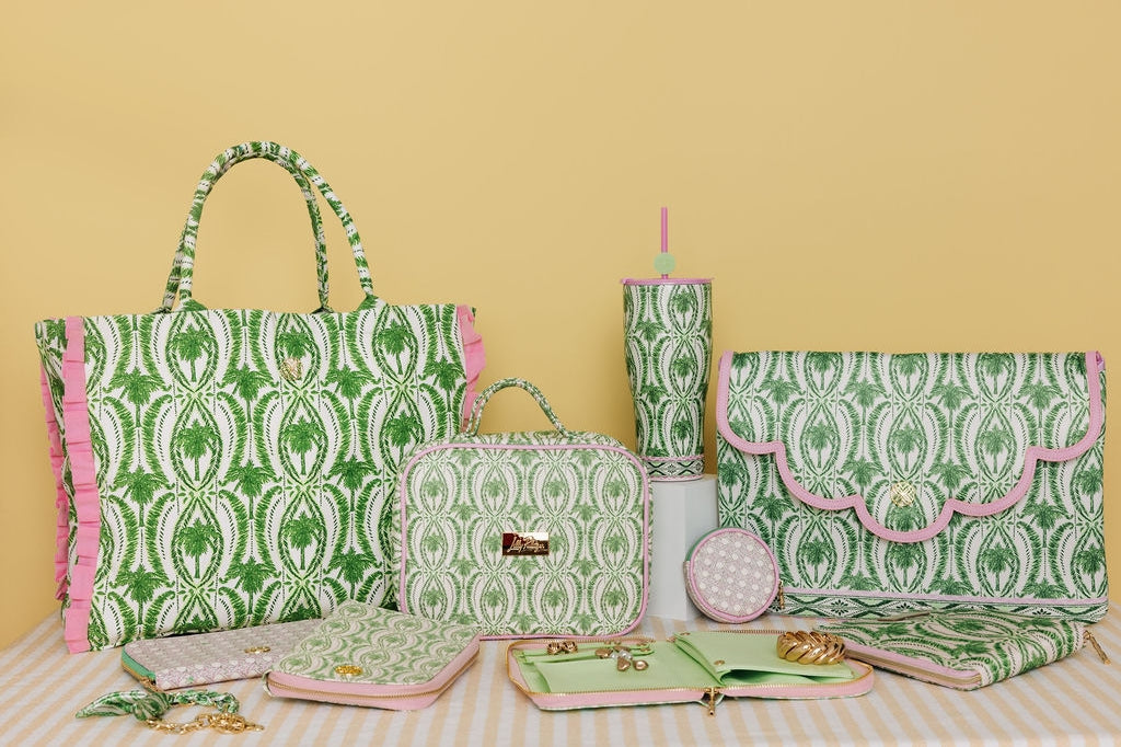 Ruffle Tote - Palm Stripe