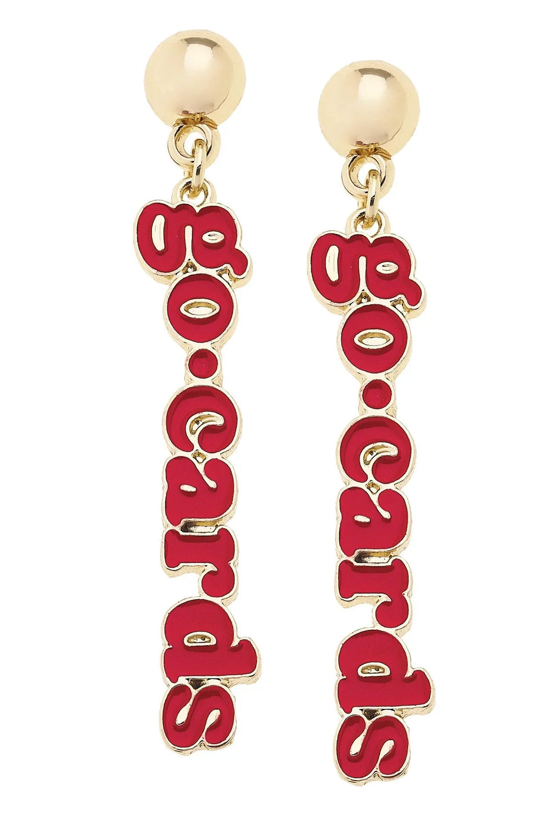 Louisville Cardinals Slogan Earrings - Red and Gold