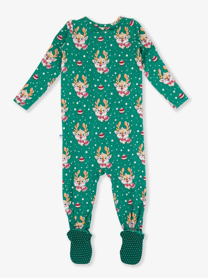 One Piece Footie Pajamas - Reindeer Cheer