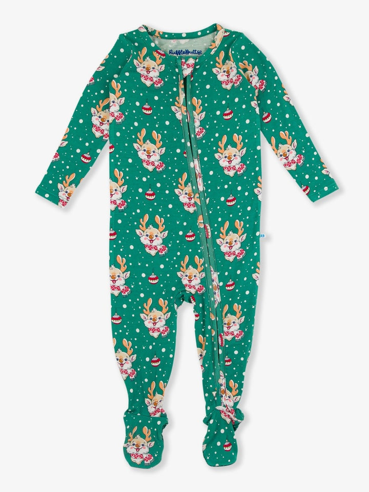 One Piece Footie Pajamas - Reindeer Cheer