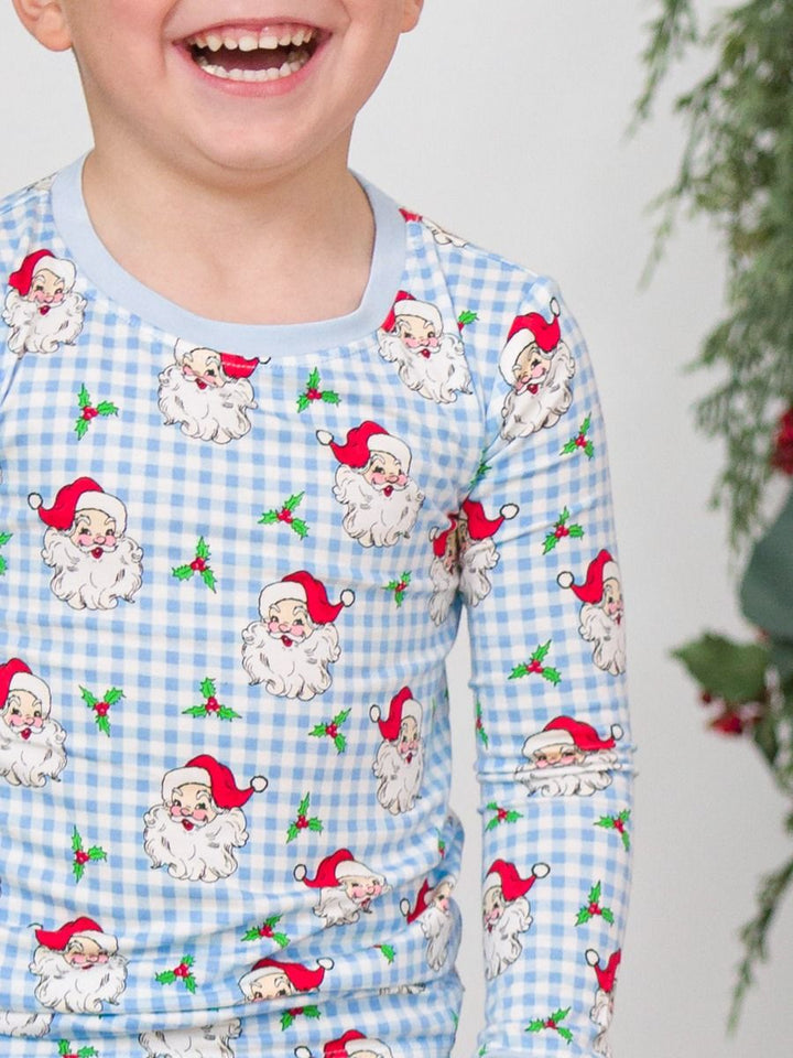 Blue Dear Santa Longsleeve Pajama Set