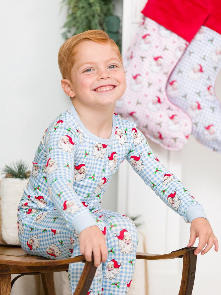 Blue Dear Santa Longsleeve Pajama Set