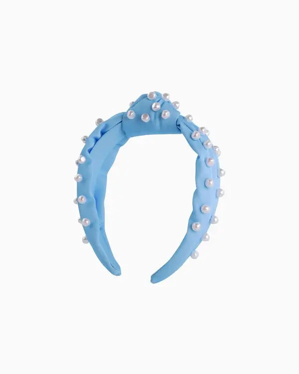 Slim Knot Embellished Headband - Hydra Blue