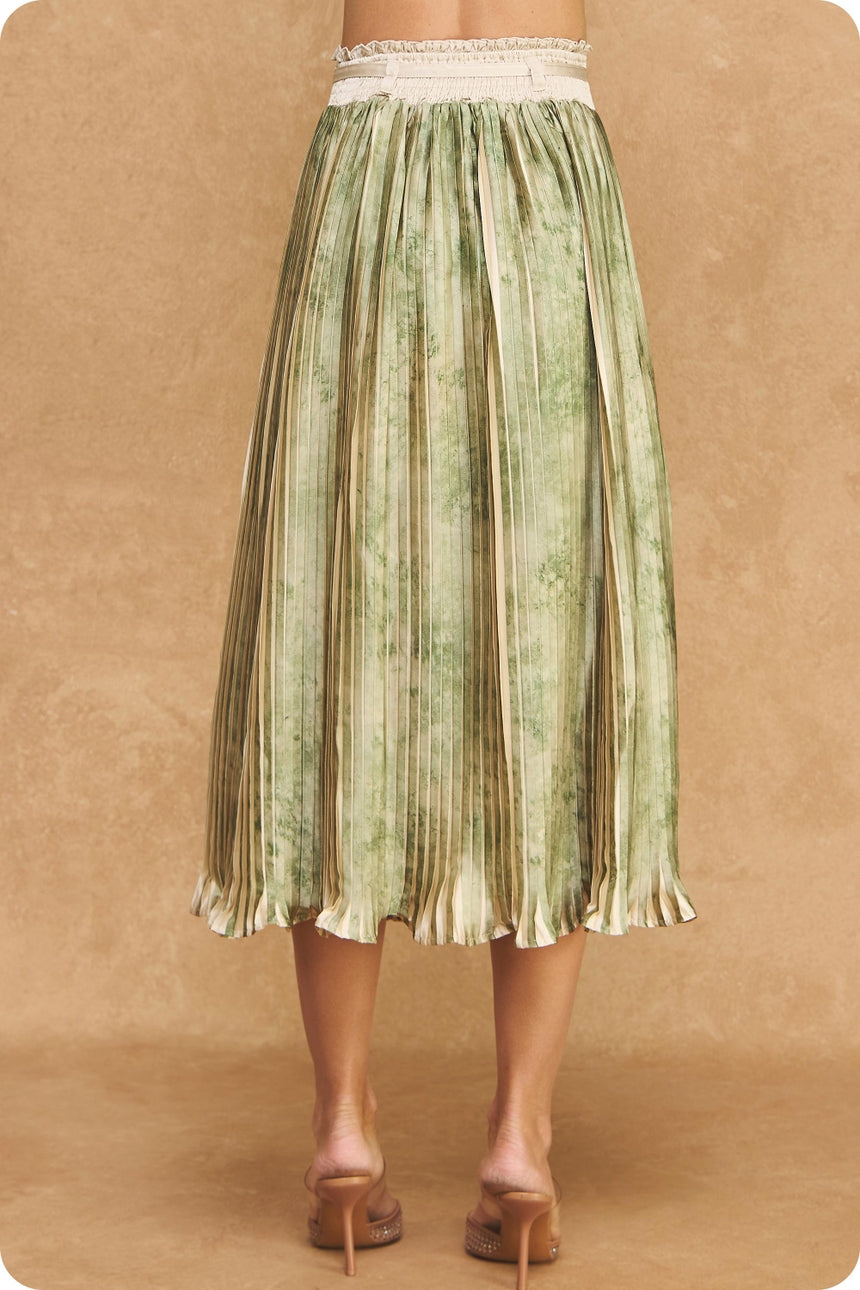 Water Color Pleated Skirt