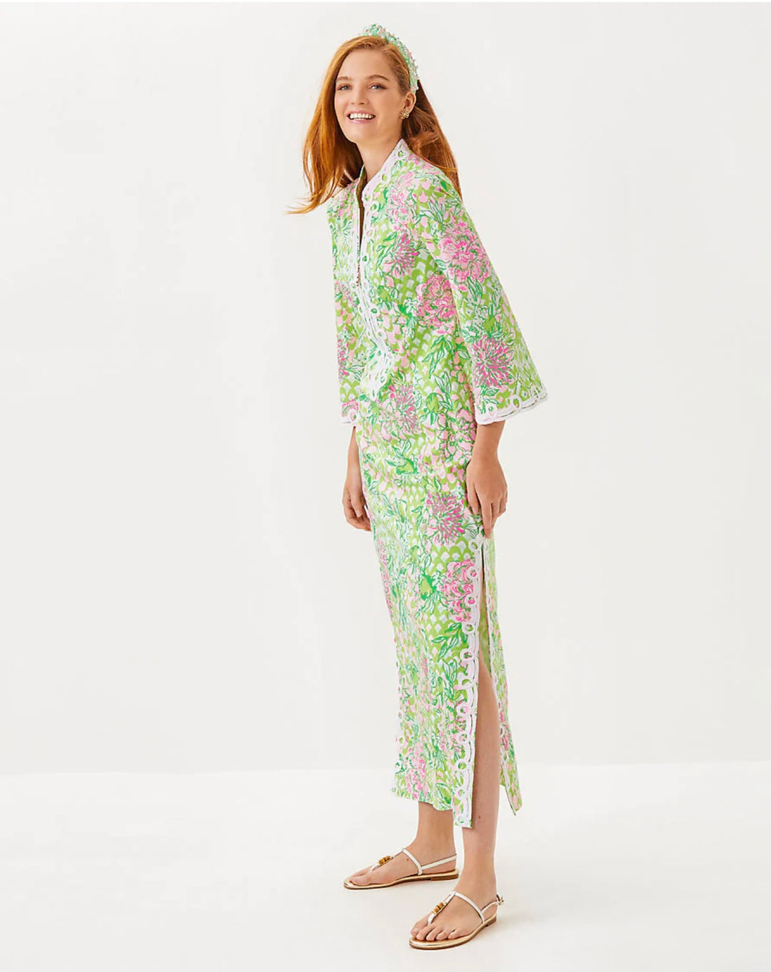 Shealyn 3/4 Sleeve Stretch Maxi Caftan