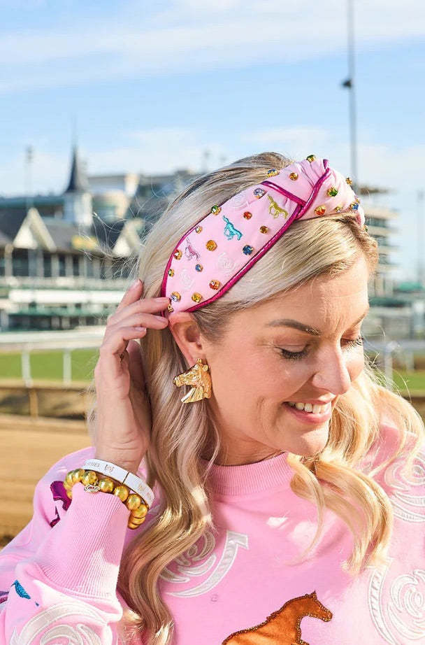 Kentucky Derby x Brianna Cannon Pink Rainbow Race Horse Headband