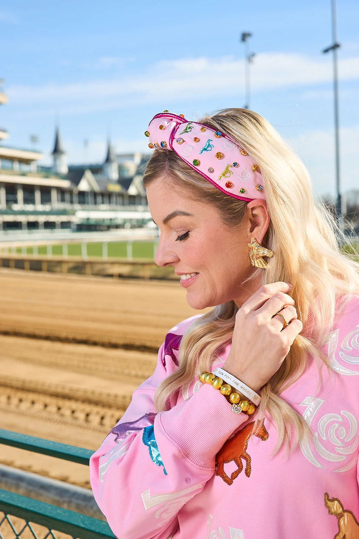 Kentucky Derby x Brianna Cannon Pink Rainbow Race Horse Headband