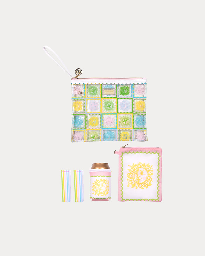 Beach Day Pouch - Multi Sun Tiles