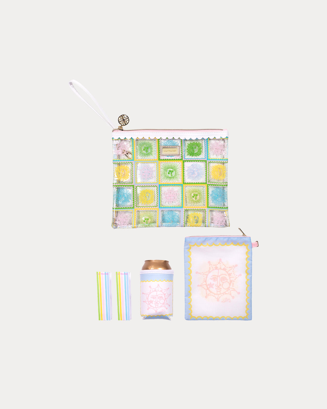 Beach Day Pouch - Multi Sun Tiles