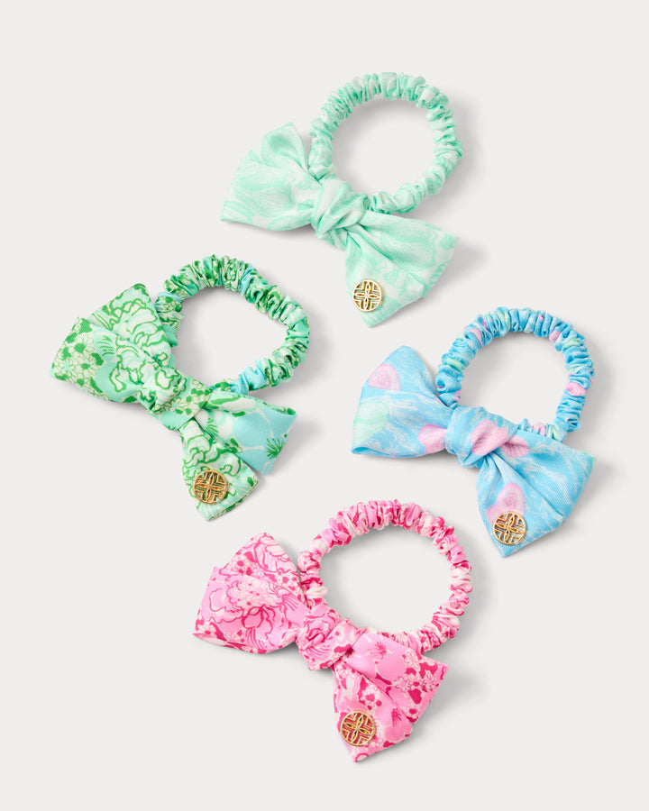 Mini Scrunchie Set With A Bow - Multi