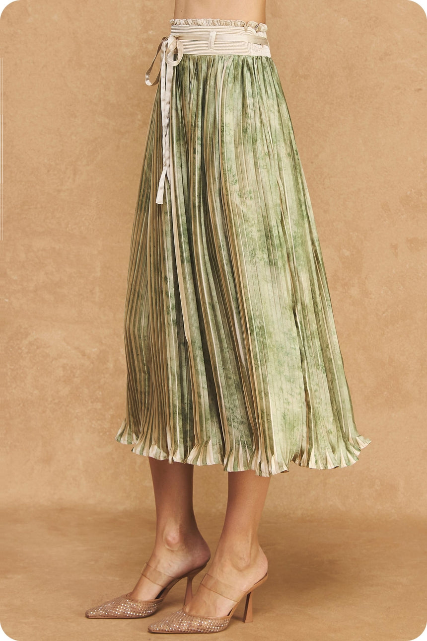Water Color Pleated Skirt