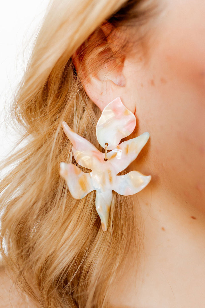 Flora Statement Earrings - Rainbow Sherbert