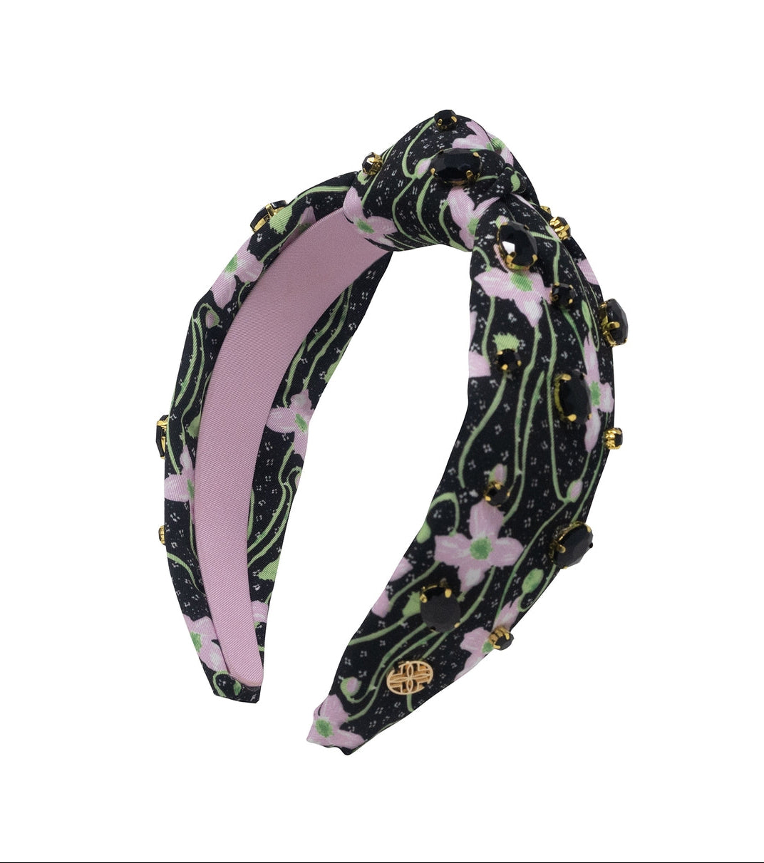 Embellished Knot Headband - Blushing Blooms