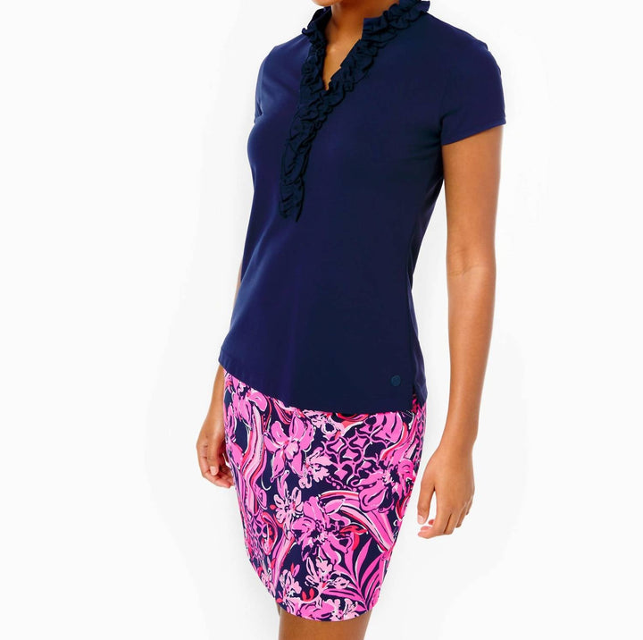 Frida Ruffle Polo Upf 50+ - True Navy