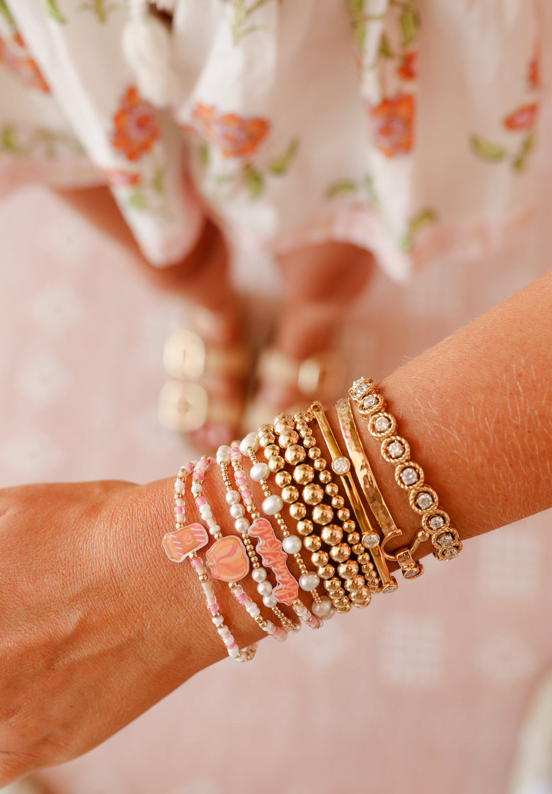 Pink Harvest Sprinkle Bracelet - Standard 6.75
