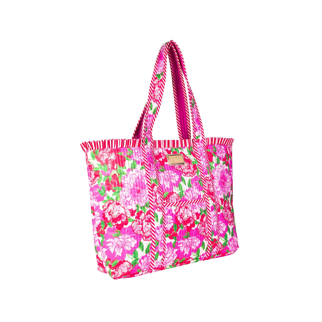 Quilted Ruffle Tote - Maggies Bouquet